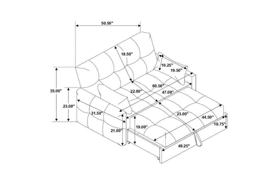 Sofá cama convertible tapizado Cotswold gris claro 508307 