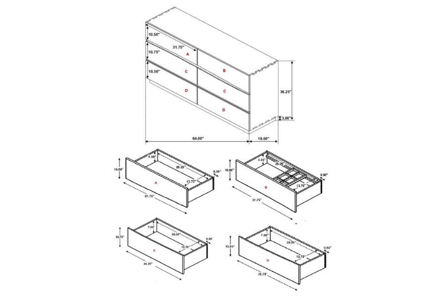 Juego de dormitorio Winslow de 5 piezas tamaño Queen en nogal ahumado 223250Q-S5 