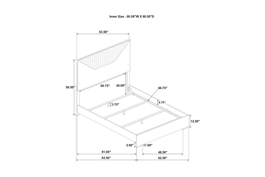 Juego de dormitorio Ives de 5 piezas tamaño queen, gris brillante 224971Q-S5 Próximamente 