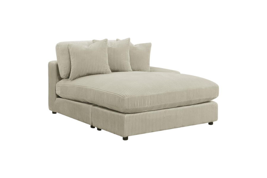 Sofá chaise longue reversible tapizado Blaine en color arena 509899-SET 