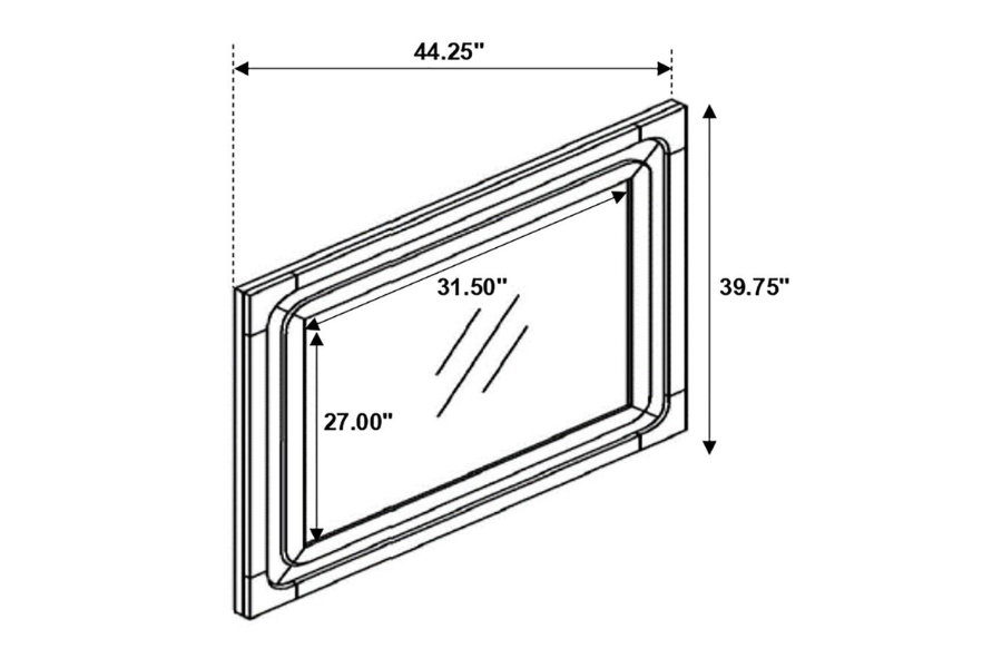 Juego de dormitorio Penélope de 4 piezas con cama tamaño king en color Midnight Star 223571KE-S4 