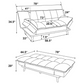 Laredo Upholstered Tufted Convertible Sofa Bed Grey 360018