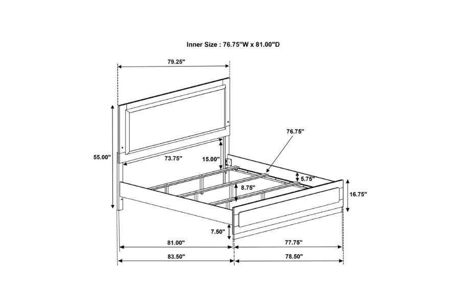 Juego de dormitorio Queen de 5 piezas Caraway blanco 224771KE-S5 