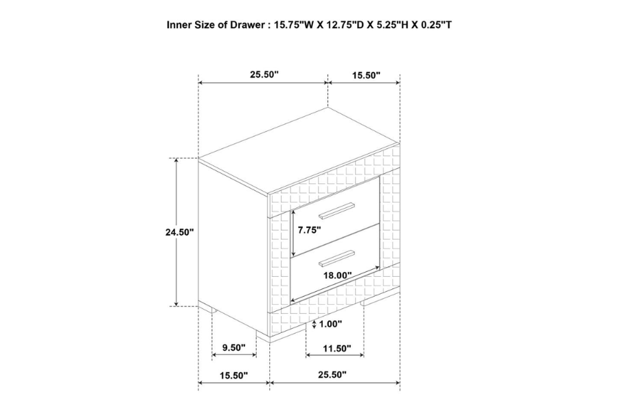 Juego de dormitorio Ives de 4 piezas tamaño queen, gris brillante 224971Q-S4 Próximamente 