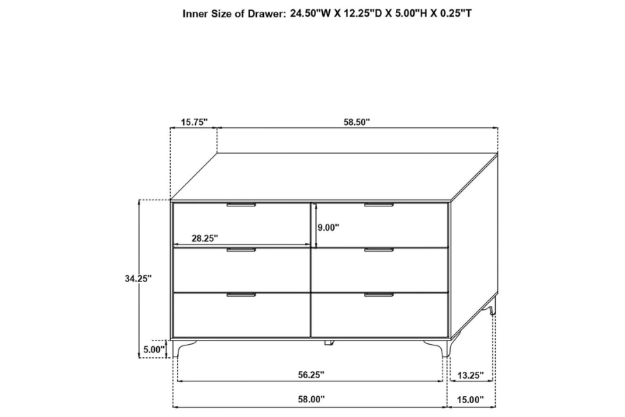 Juego de dormitorio Kendall de 5 piezas Eastern King en color blanco 224401KE-S5 