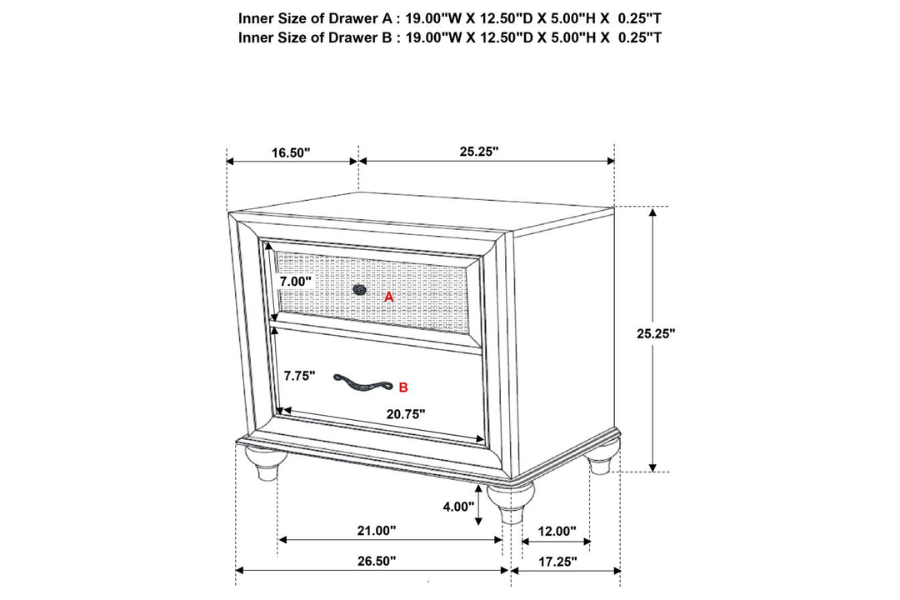 Juego de dormitorio California King de 4 piezas Barzini blanco 300843KW-S4 Próximamente 