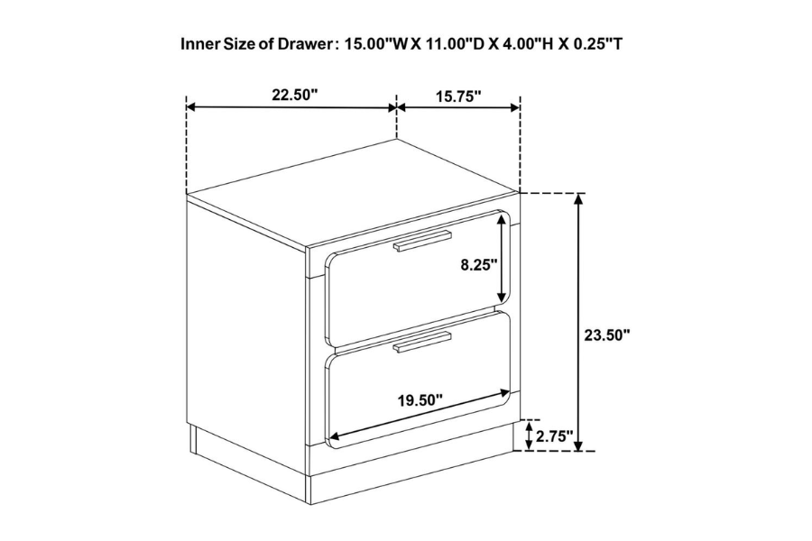 Juego de dormitorio Queen de 5 piezas Caraway blanco 224771Q-S5 