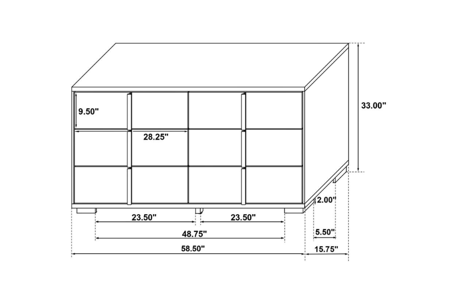 Juego de dormitorio Marceline de 4 piezas, color negro, tamaño queen 222831Q-S4 