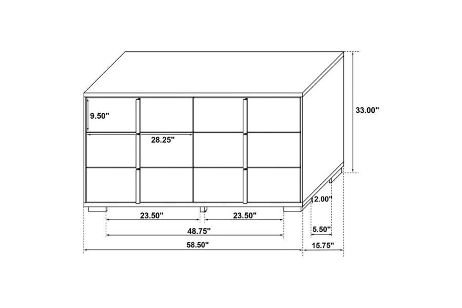 Juego de dormitorio Marceline de 5 piezas, tamaño Queen, color negro 222831Q-S5 