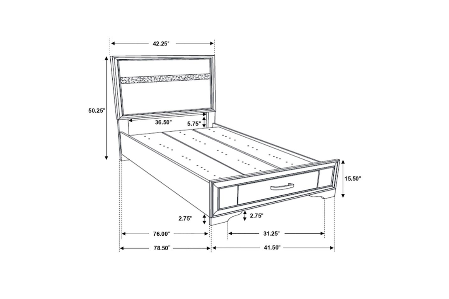 Miranda 5-piece Twin Bedroom Set Black 206361T-S5