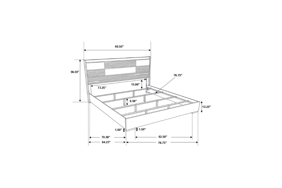 Juego de dormitorio de 5 piezas Eastern King de Blacktoft, color negro 207101KE-S5 