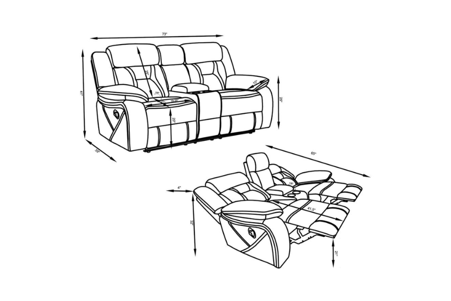 Higgins 3-piece Upholstered Motion Reclining Sofa Set Grey  602261-S3 Comming Soon