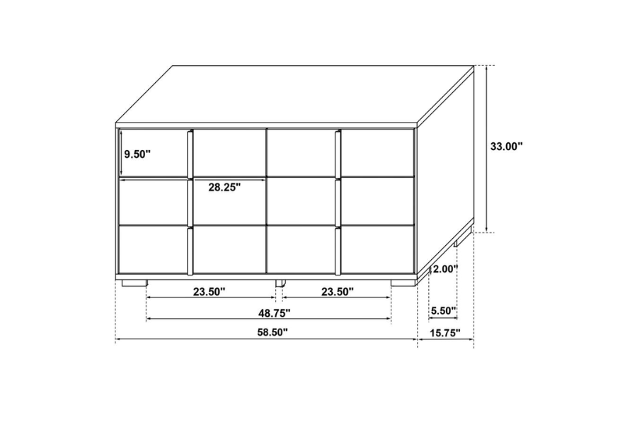 Juego de dormitorio Marceline Eastern King de 5 piezas, color negro 222831KE-S5 