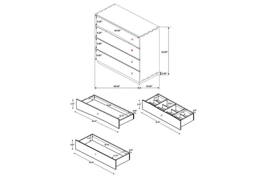 Juego de dormitorio Winslow de 5 piezas tamaño Queen en nogal ahumado 223250Q-S5 