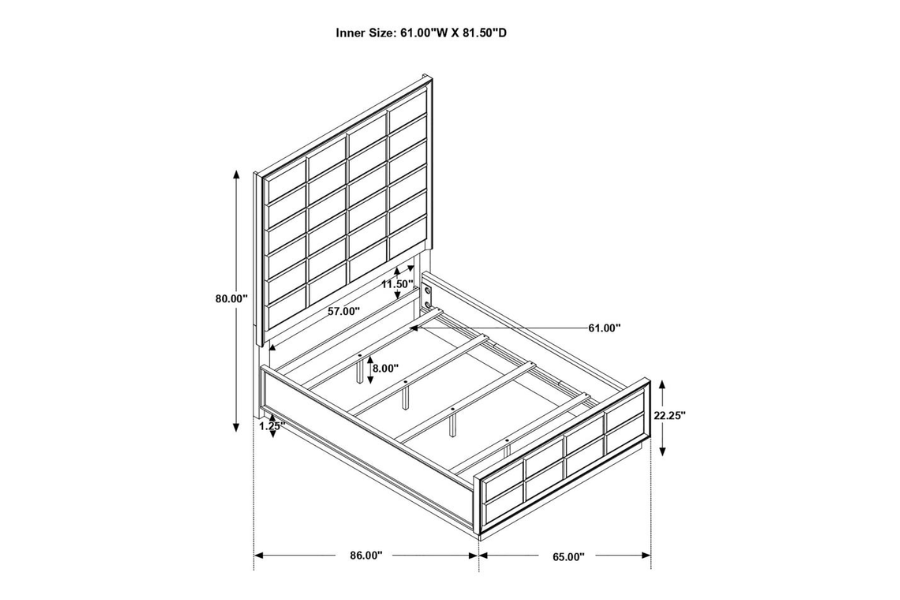 Durango 4-piece Queen Bedroom Set Smoked Peppercorn	223261Q-S4