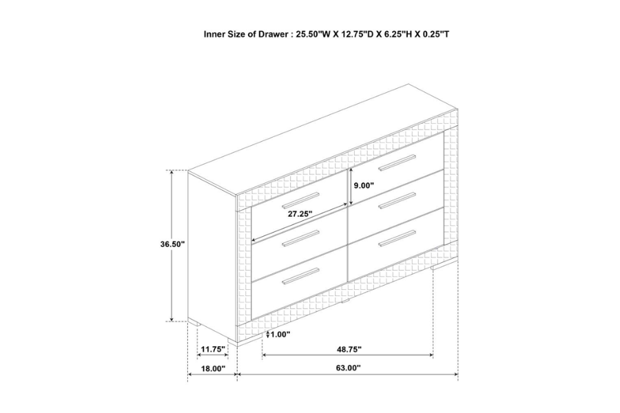 Juego de dormitorio Ives de 5 piezas tamaño queen, gris brillante 224971Q-S5 Próximamente 