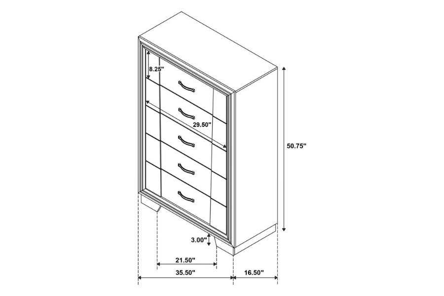 Juego de dormitorio de 5 piezas Janine Queen gris 223551Q-S5 Próximamente 