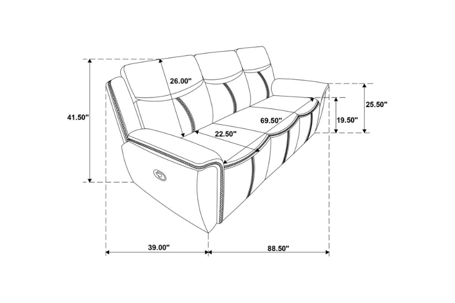 Conjunto de sofá reclinable tapizado de 3 piezas Sloane azul 610271-S3 