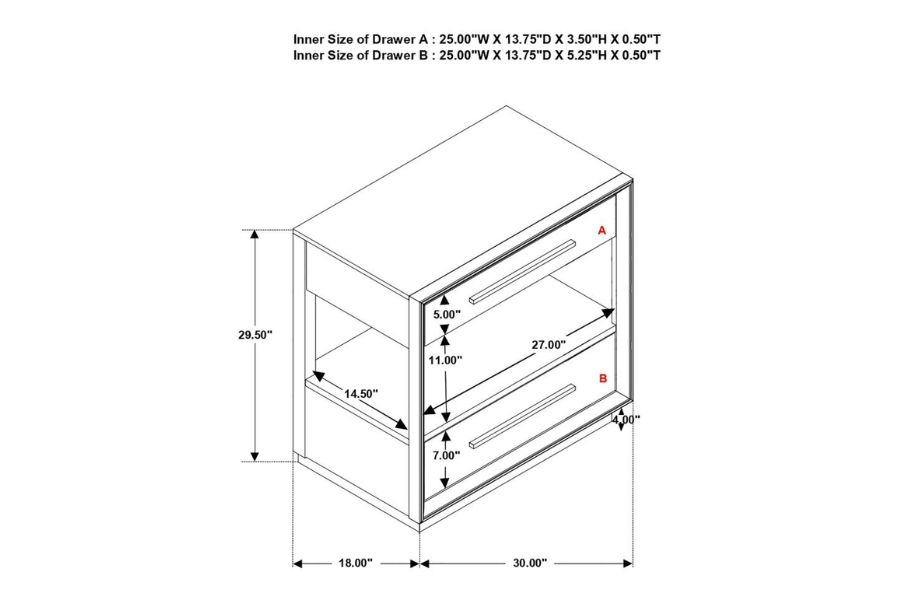 Juego de dormitorio Durango Eastern King de 4 piezas, color pimienta ahumada 223261KE-S4 