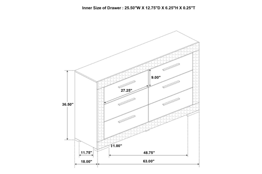 Juego de dormitorio Ives de 4 piezas tamaño queen en blanco de alto brillo 224941Q-S4 Próximamente 