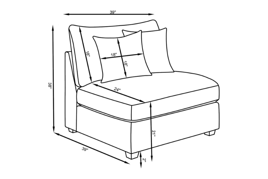 Cambria 6-piece Upholstered Modular Sectional Sofa Grey	551511-SET