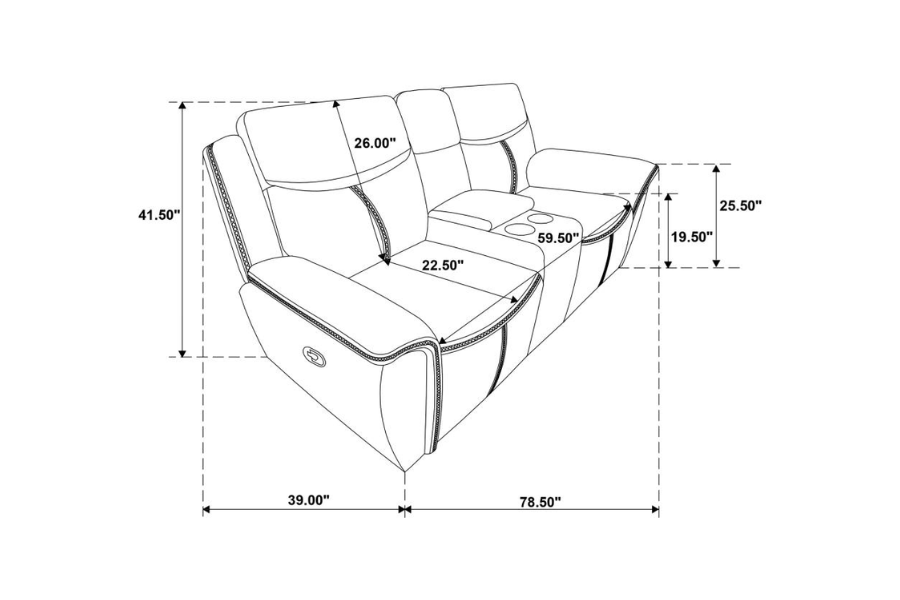 Conjunto de sofá reclinable tapizado de 3 piezas Sloane azul 610271-S3 