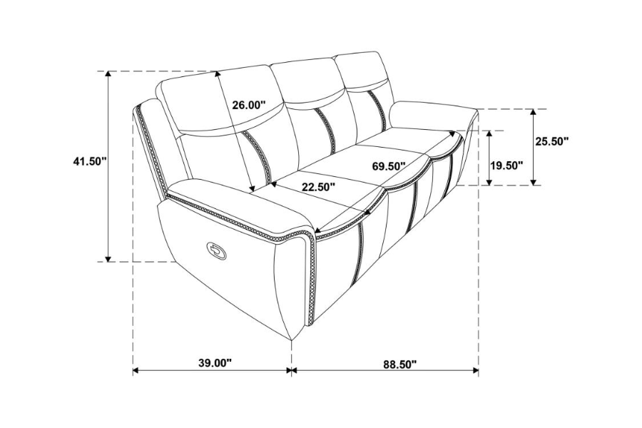 Sloane 2-piece Upholstered Reclining Sofa Set Blue 610271-S2