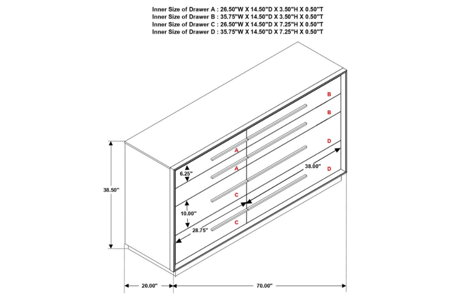 Juego de dormitorio Durango Eastern King de 5 piezas, color pimienta ahumada 223261KE-S5 