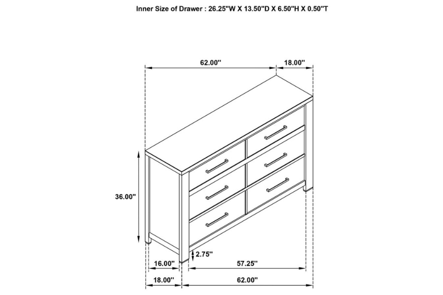 Juego de dormitorio de 5 piezas Kieran Queen en gris 224741Q-S5 Próximamente 