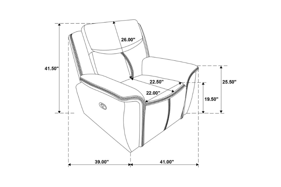 Conjunto de sofá reclinable tapizado de 3 piezas Sloane azul 610271-S3 