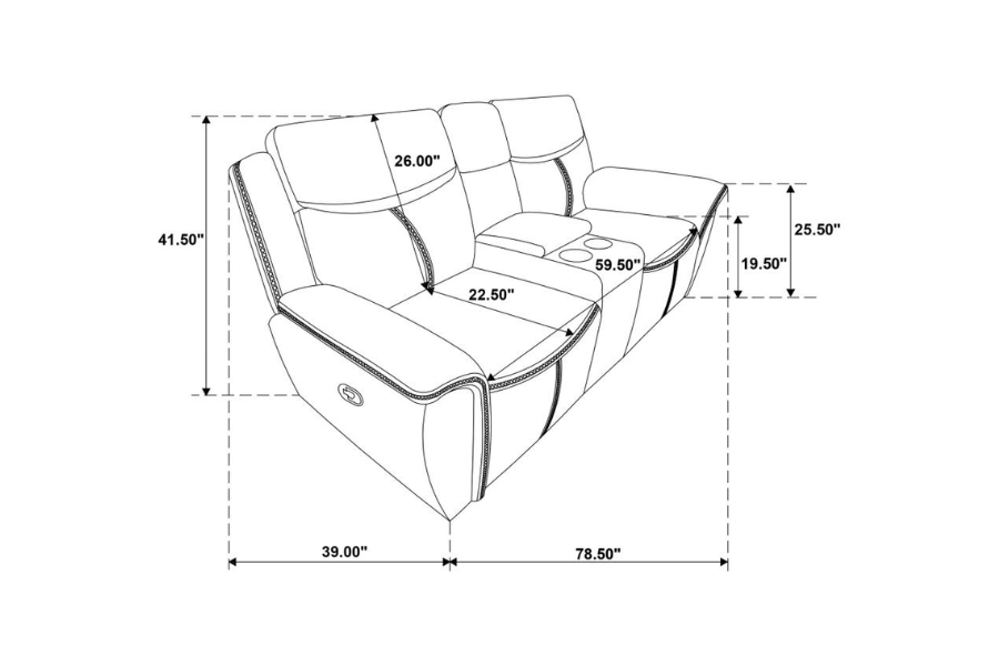 Sloane 2-piece Upholstered Reclining Sofa Set Blue 610271-S2