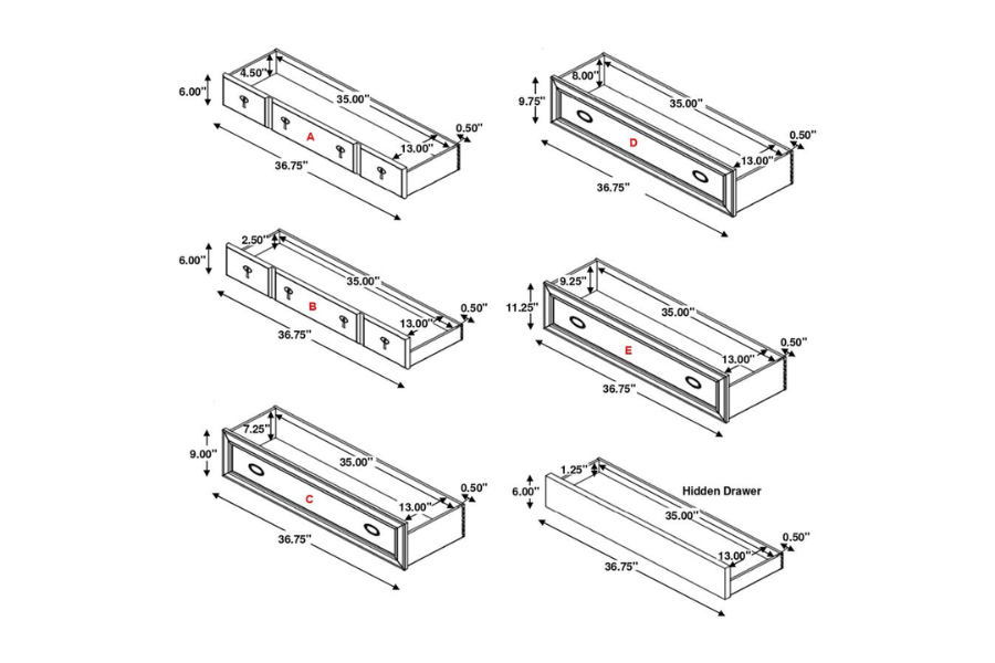 Juego de dormitorio de 5 piezas Alderwood Eastern King en gris francés 223121KE-S5 