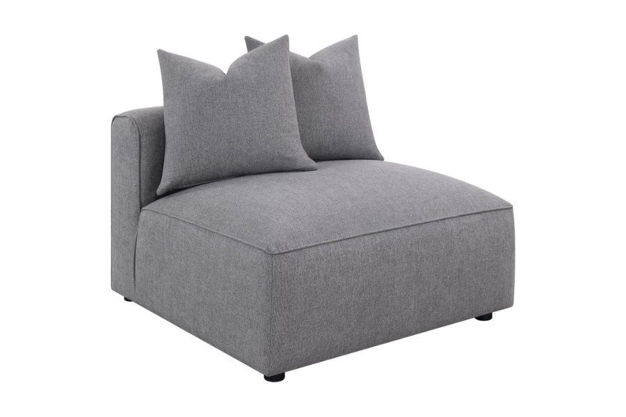 Sillón tapizado sin brazos Jennifer gris 551594 