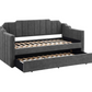 Kingston Upholstered Twin Daybed with Trundle Charcoal 315962