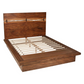 Cama Queen con paneles Winslow Wood en nogal ahumado y grano de café 223250Q 