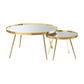 Kaelyn 2-piece Round Mirror Top Nesting Coffee Table Gold 723918