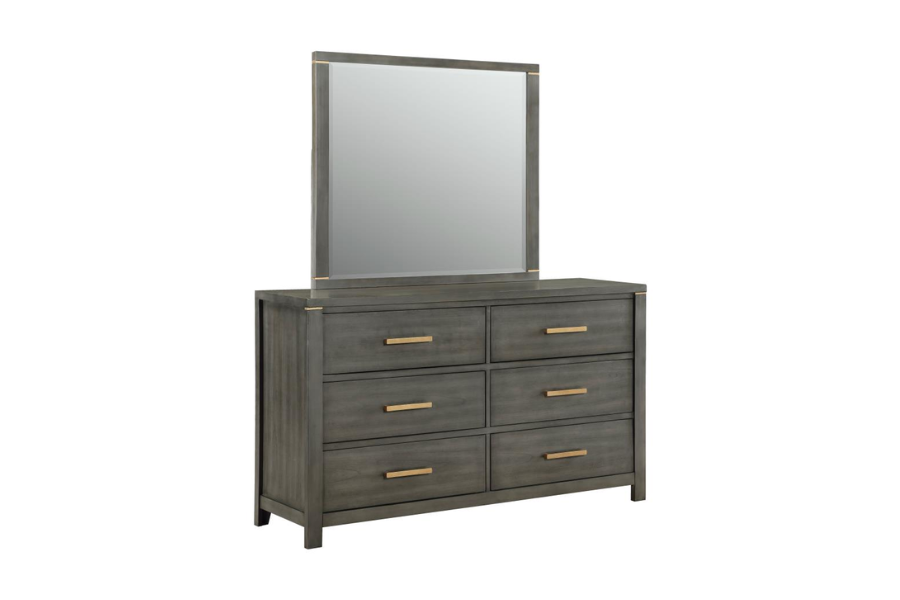 Kieran 6-drawer Dresser with Mirror Grey 224743M