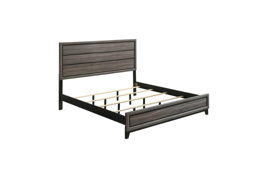 Cama de matrimonio Watson Wood en roble gris 212421F 