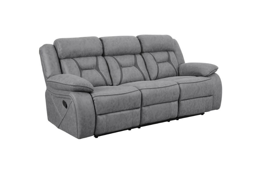 Higgins Upholstered Motion Reclining Sofa Grey 602261