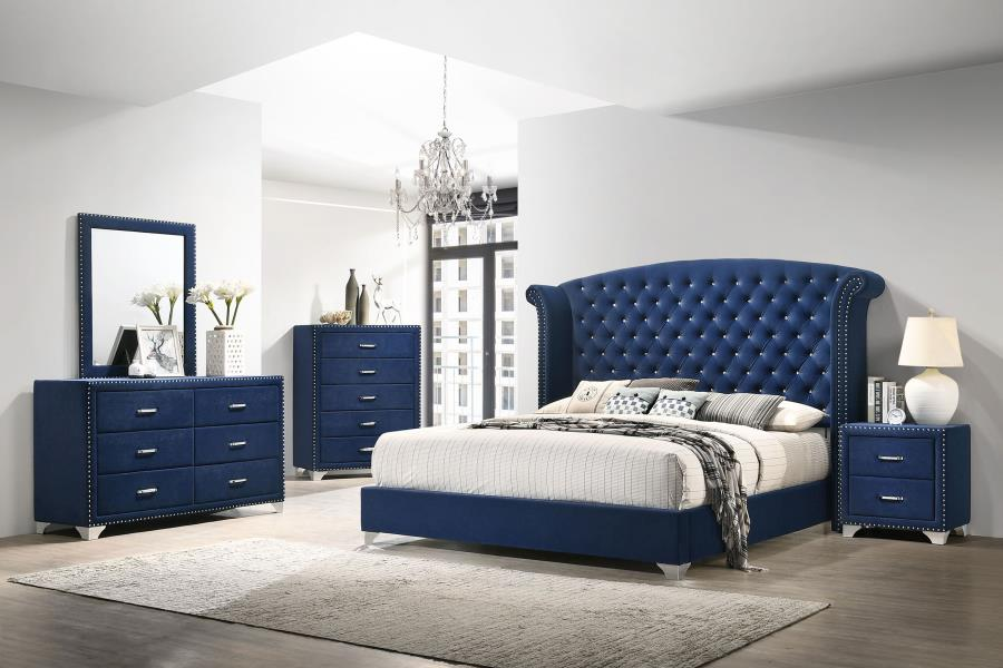 Melody 4-piece Eastern King Bedroom Set Pacific Blue	223371KE-S4