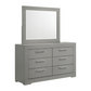 Ives 6-drawer Dresser and Mirror Grey High Gloss 224973M