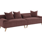 Elizabeth Corduroy Upholstered Extra Long Sofa Wine Red 503957