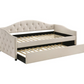 Sadie Upholstered Twin Daybed with Trundle Taupe 300639