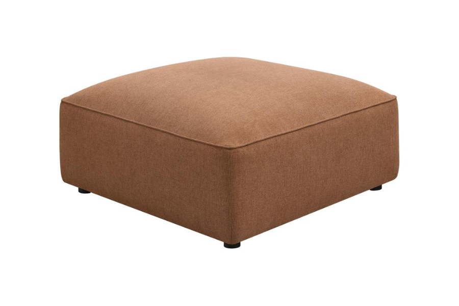 Jennifer Square Upholstered Ottoman Terracotta 551593