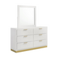 Caraway 6-drawer Dresser with Mirror White	224773M