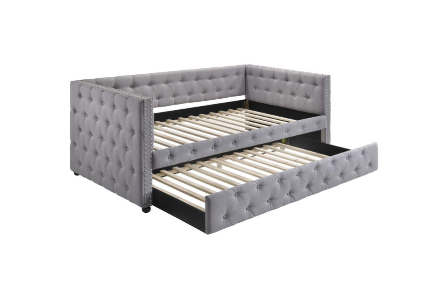 Mockern Upholstered Twin Daybed with Trundle Grey 302161