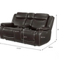 Loveseat reclinable eléctrico de cuero Harvey con reposacabezas eléctricos