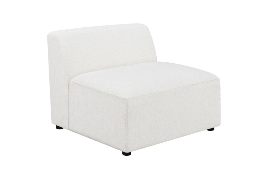 Freddie Upholstered Tight Back Armless Chair Pearl 551641