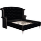 Deanna Upholstered Eastern King Wingback Bed Black	206101KE