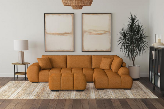 Camacho Upholstered Sectional Sofa with Ottoman Set Orange 503975-SET Comming Soon